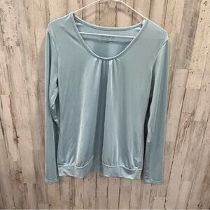 Athleta Blue Performance Long Sleeve Scoop Neck Shirt